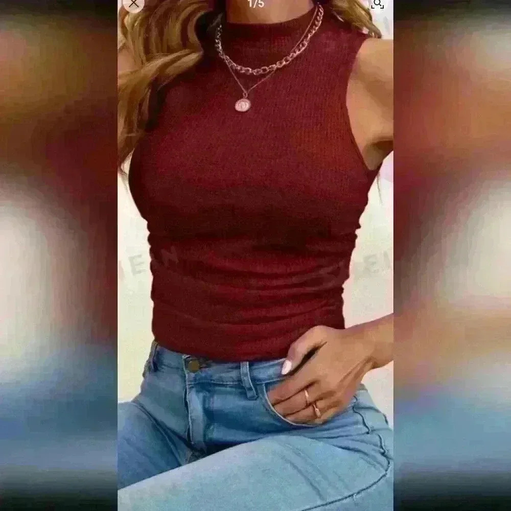 Mock Neck Tank Top